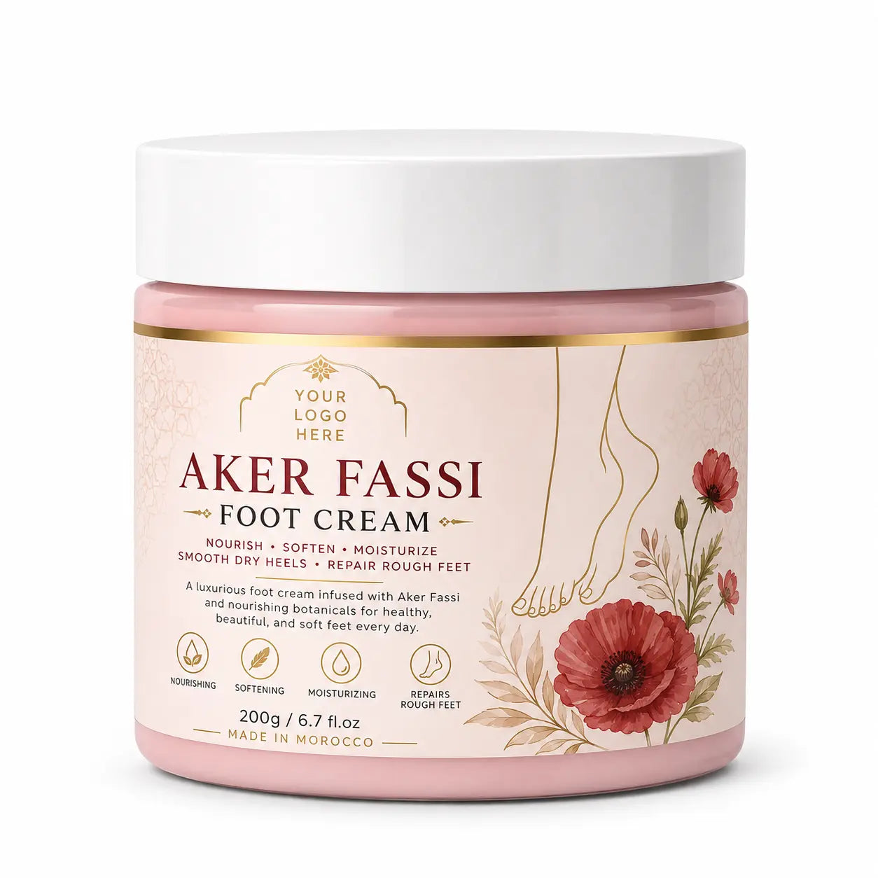 Organic Aker Fassi Foot Cream Private Label | Zineglob ZINEGLOB | First producer of Organic Moroccan Argan oil