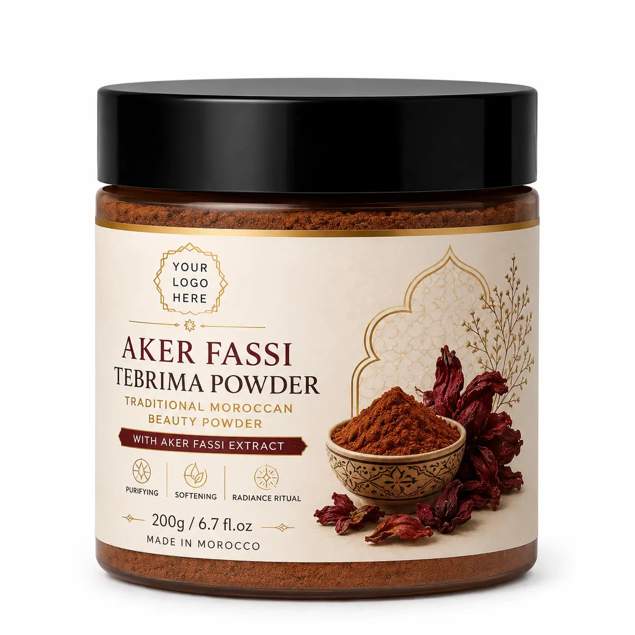 Organic Aker Fassi Tebrima Powder Private Label | Zineglob ZINEGLOB | First producer of Organic Moroccan Argan oil