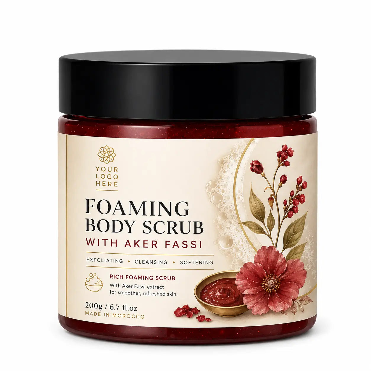 Organic Foaming Body Scrub Private Label | Zineglob ZINEGLOB | First producer of Organic Moroccan Argan oil