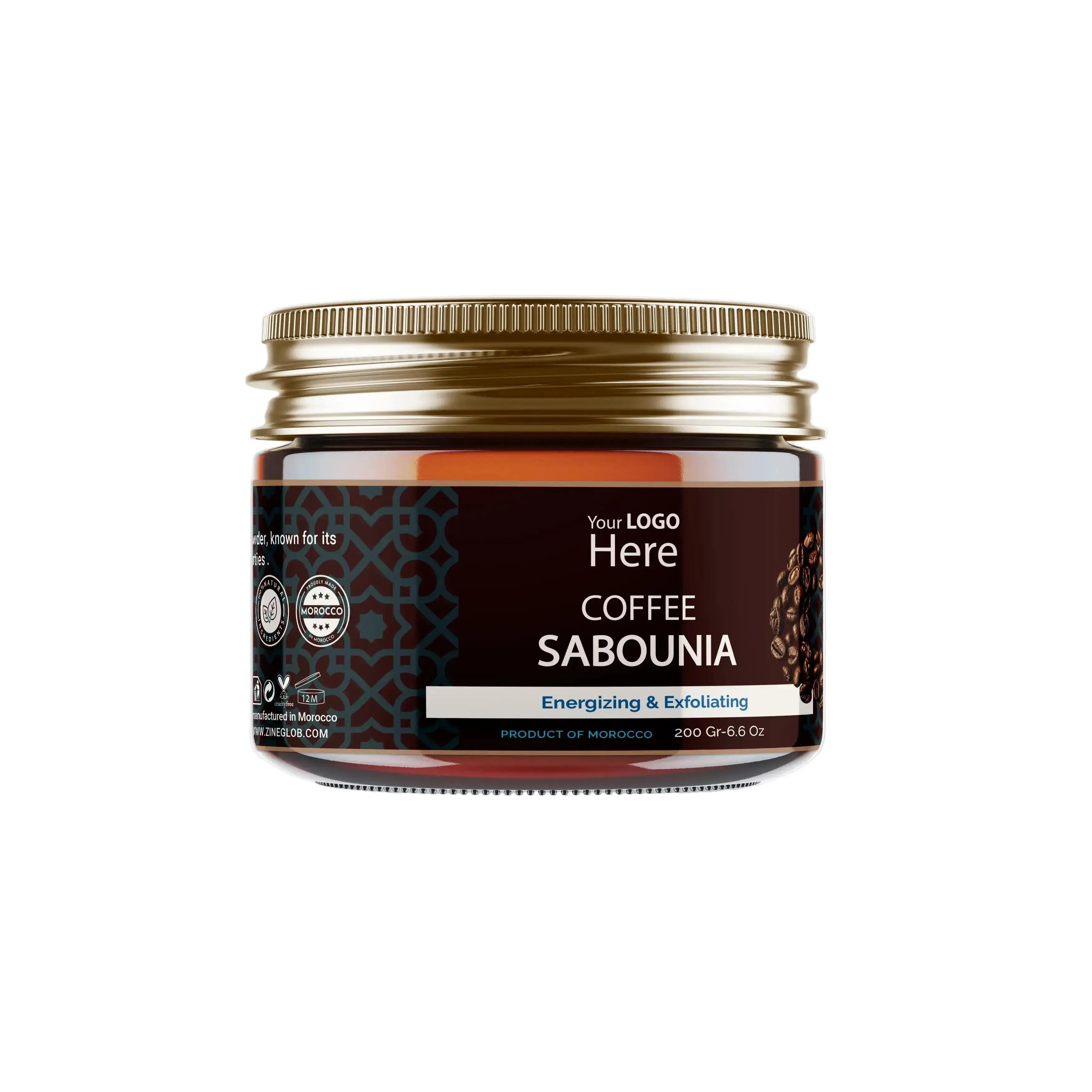 ZINEGLOB | First producer of Organic Moroccan Argan oil PRIVATE LABEL Sabonia of Coffee – Natural Exfoliating & Firming Scrub Product Overview