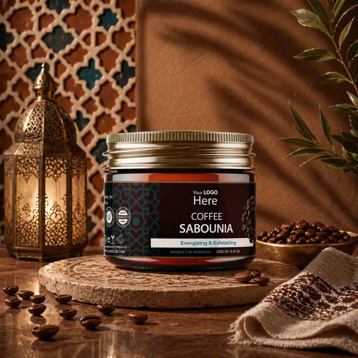 ZINEGLOB | First producer of Organic Moroccan Argan oil PRIVATE LABEL Sabonia of Coffee – Natural Exfoliating & Firming Scrub Product Overview