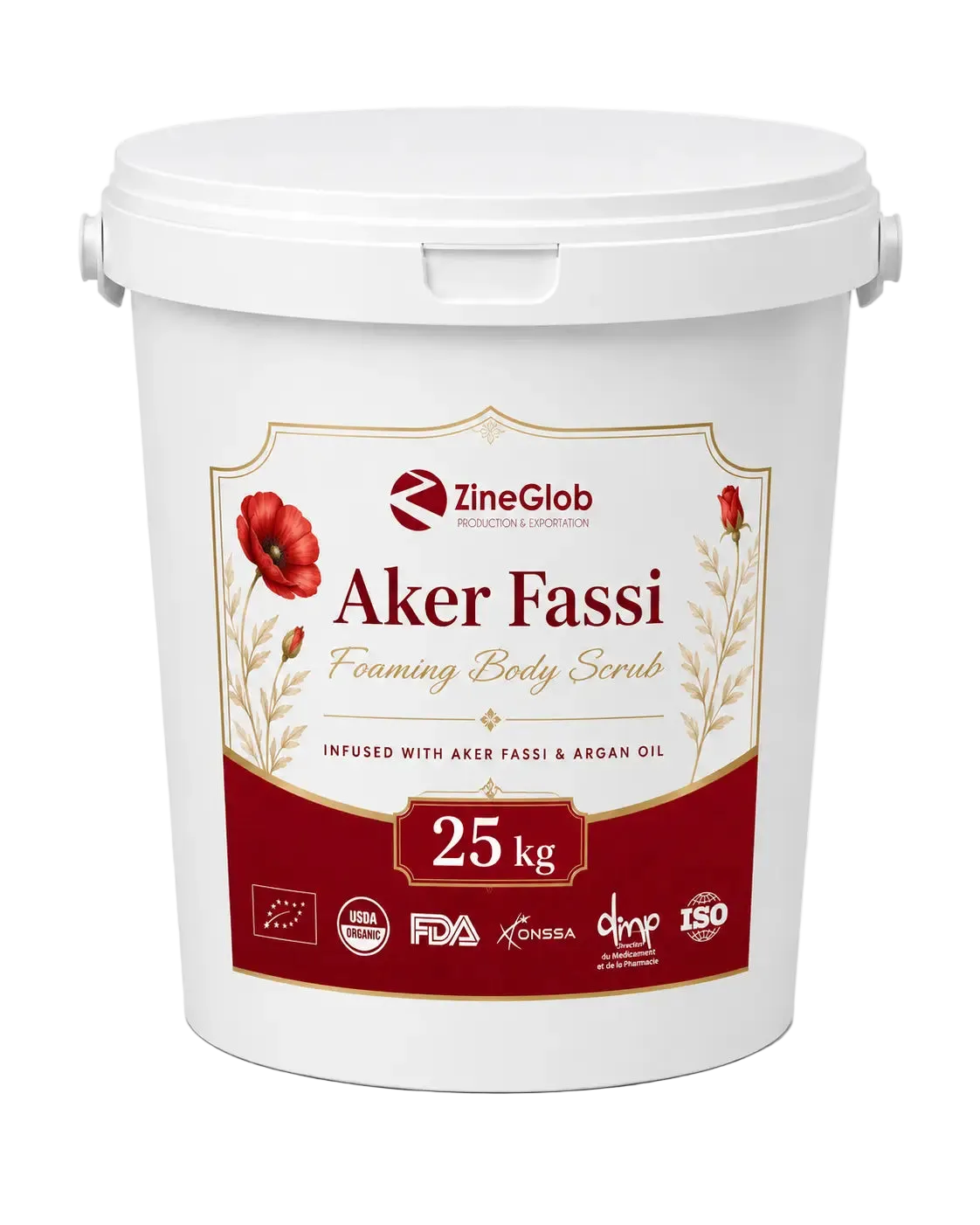 ZINEGLOB | First producer of Organic Moroccan Argan oil Aker Fassi Foaming Body Scrub