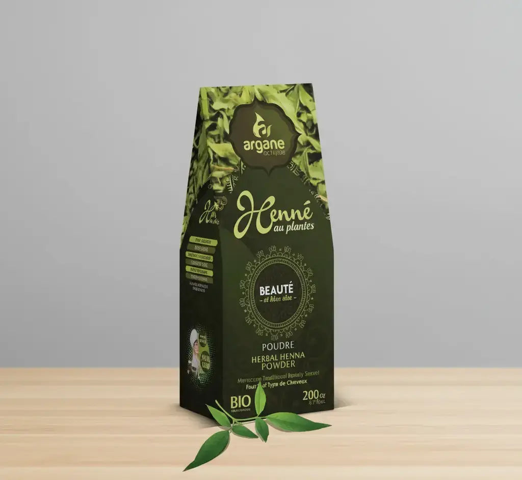 ZINEGLOB | First producer of Organic Moroccan Argan oil argane achifae MOROCCAN HENNA POWDER WITH HERBALS (200 Gr)
