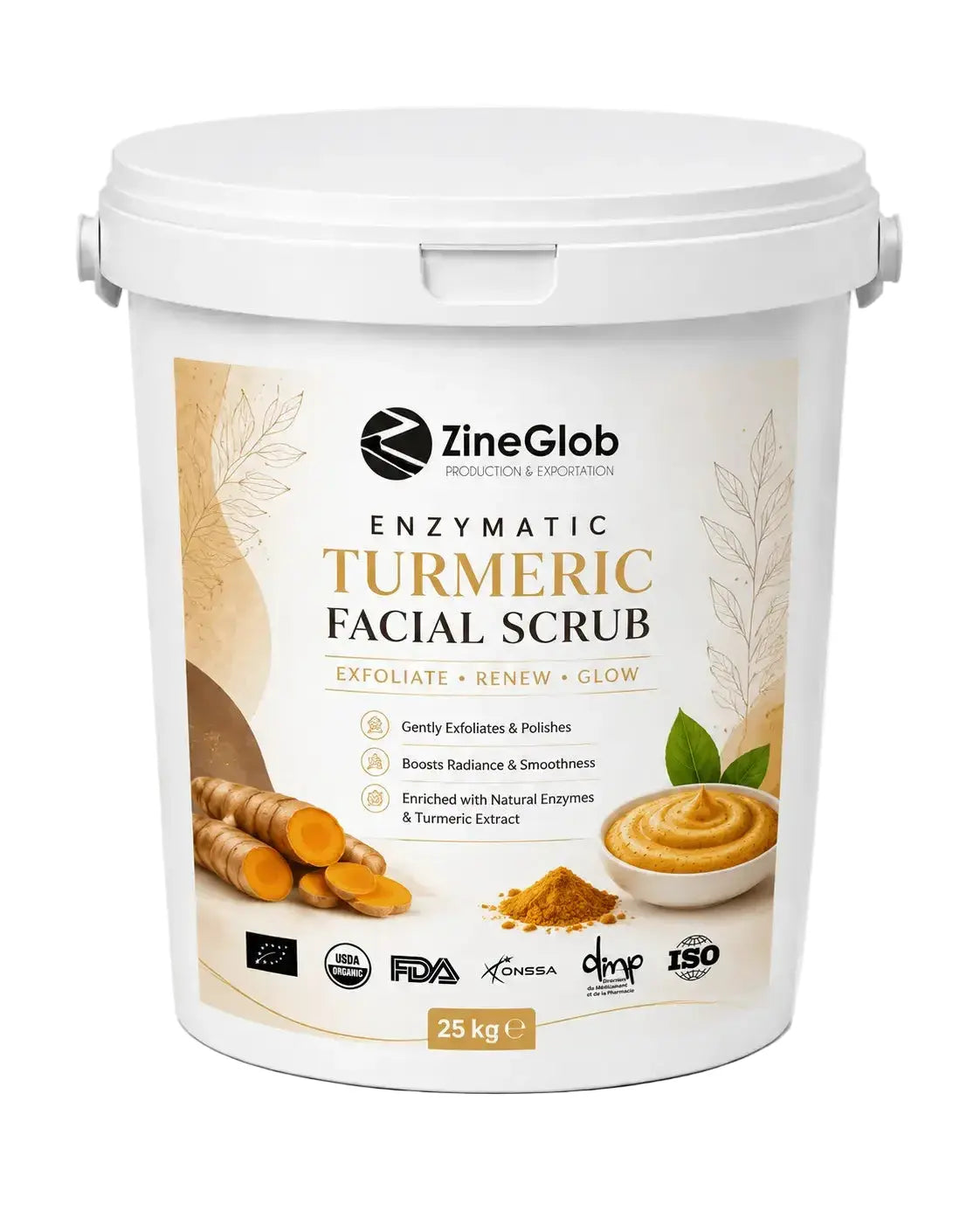 ZINEGLOB | First producer of Organic Moroccan Argan oil Enzymatic Turmeric Facial Scrub