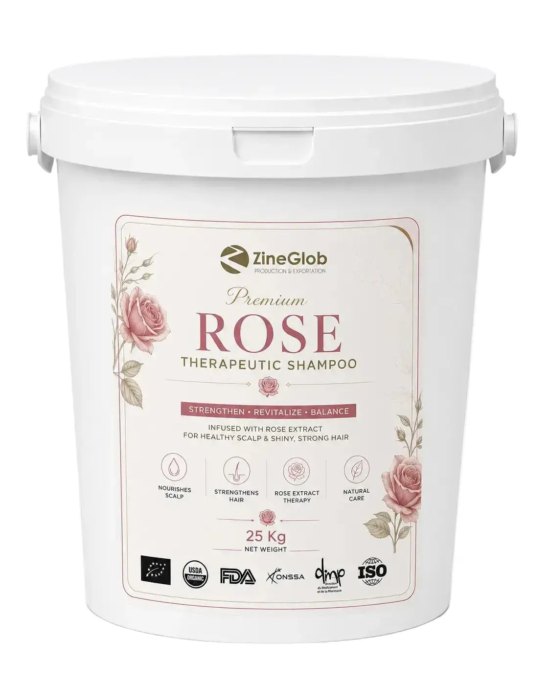 ZINEGLOB | First producer of Organic Moroccan Argan oil Premium Rose Therapeutic Shampoo