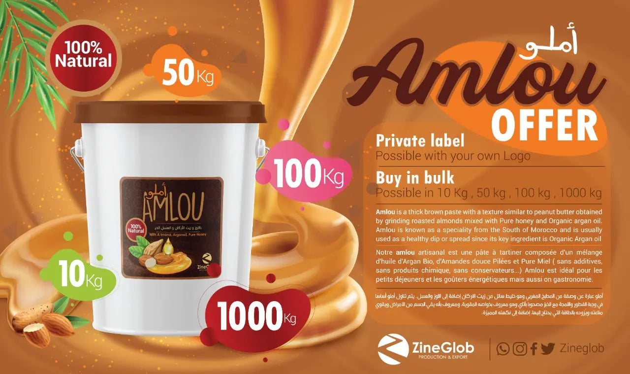 Amlou Bulk Purchase – Get Yours Now! -  ZINEGLOB | First producer of Organic Moroccan Argan oil