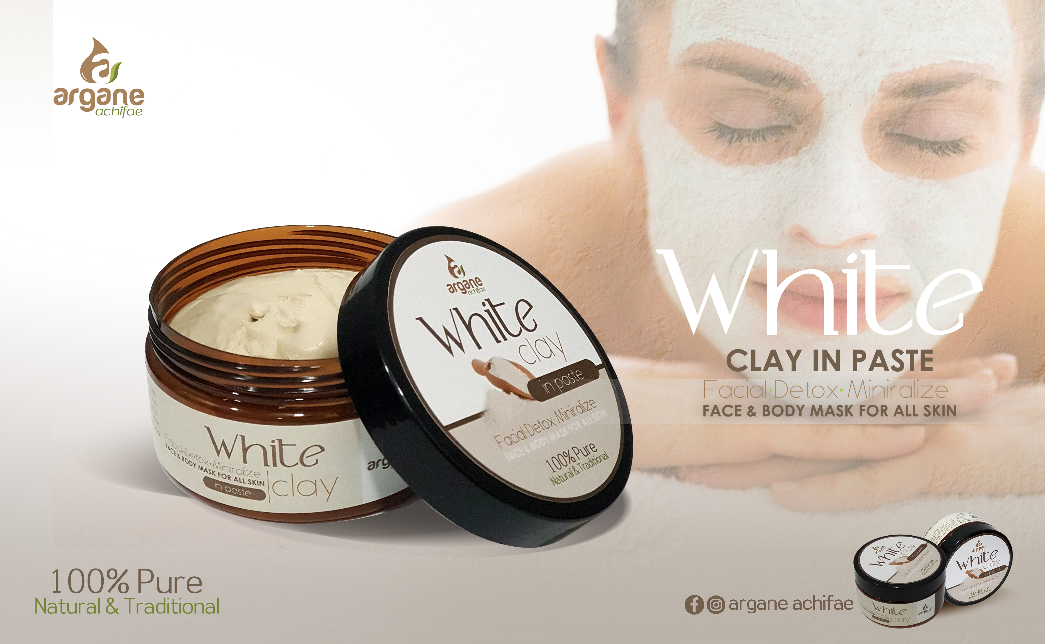 White clay Mask for face and body