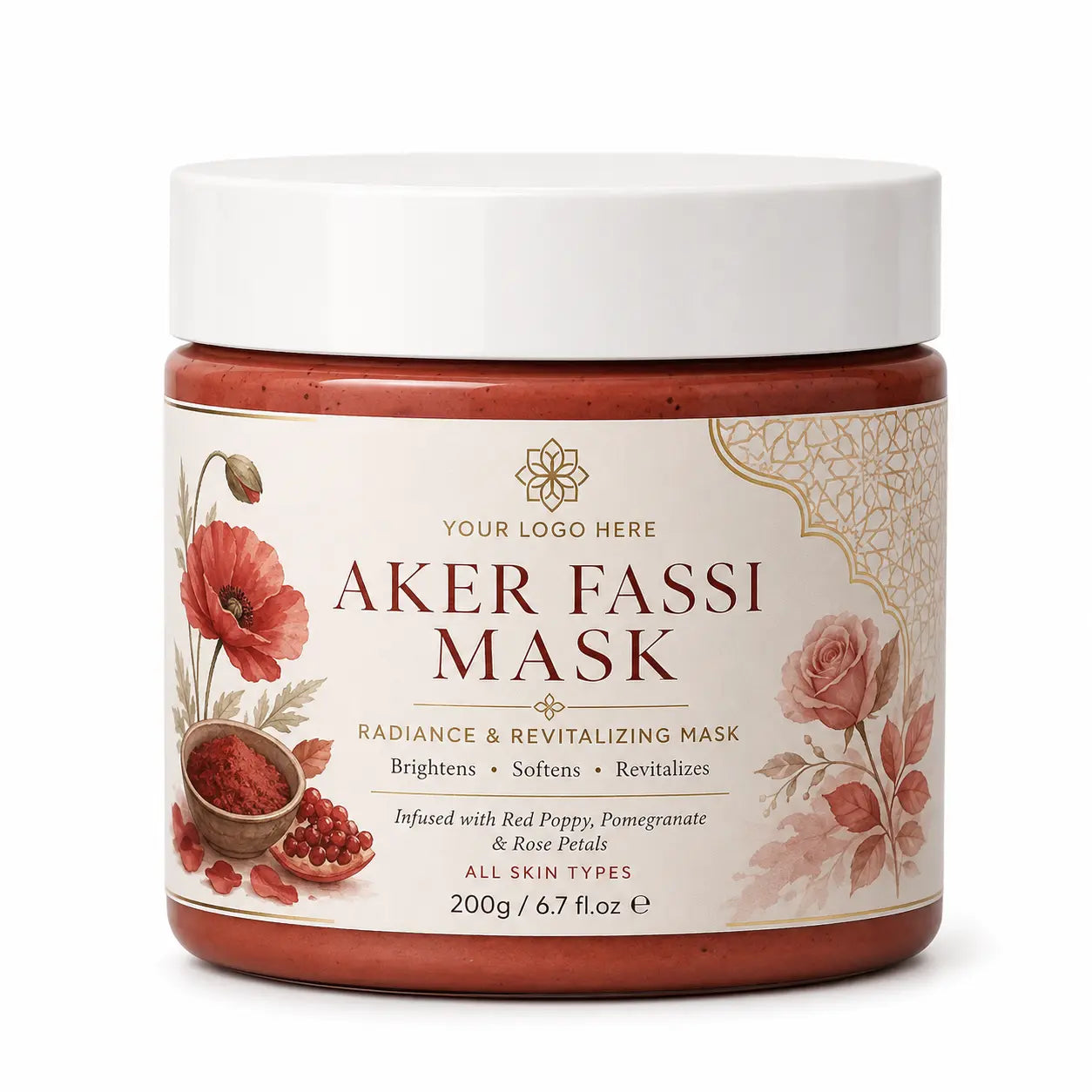 Organic Aker Fassi Radiance Mask Private Label | Zineglob  ZINEGLOB | First producer of Organic Moroccan Argan oil
