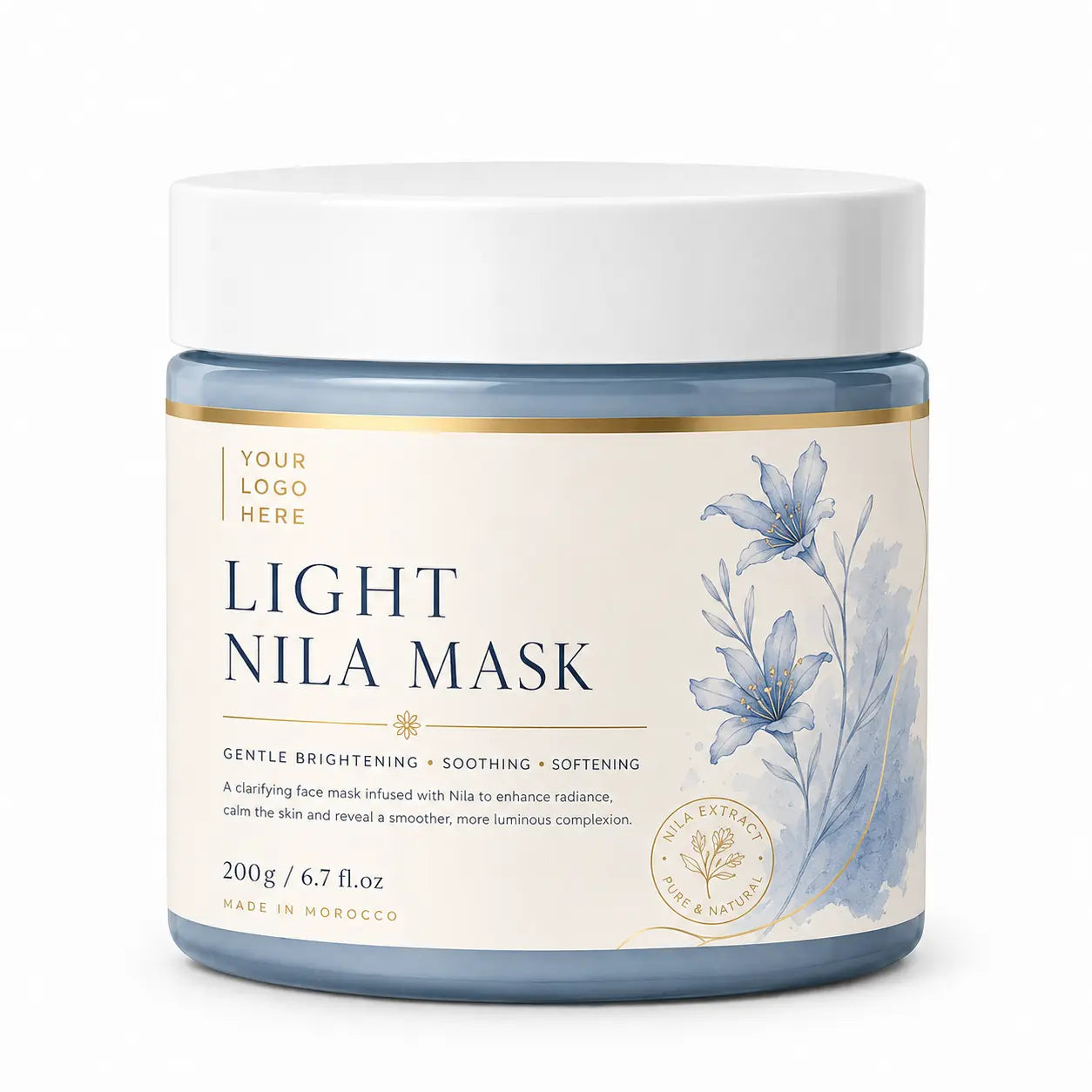 Organic Moroccan Light Nila Mask Private Label | Zineglob  ZINEGLOB | First producer of Organic Moroccan Argan oil