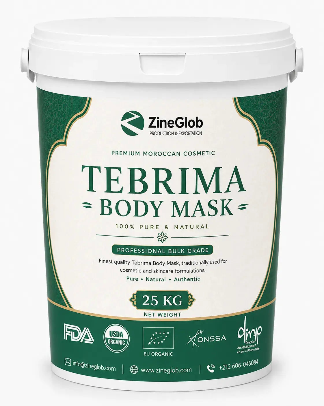 Tebrima Body Mask  ZINEGLOB | First producer of Organic Moroccan Argan oil