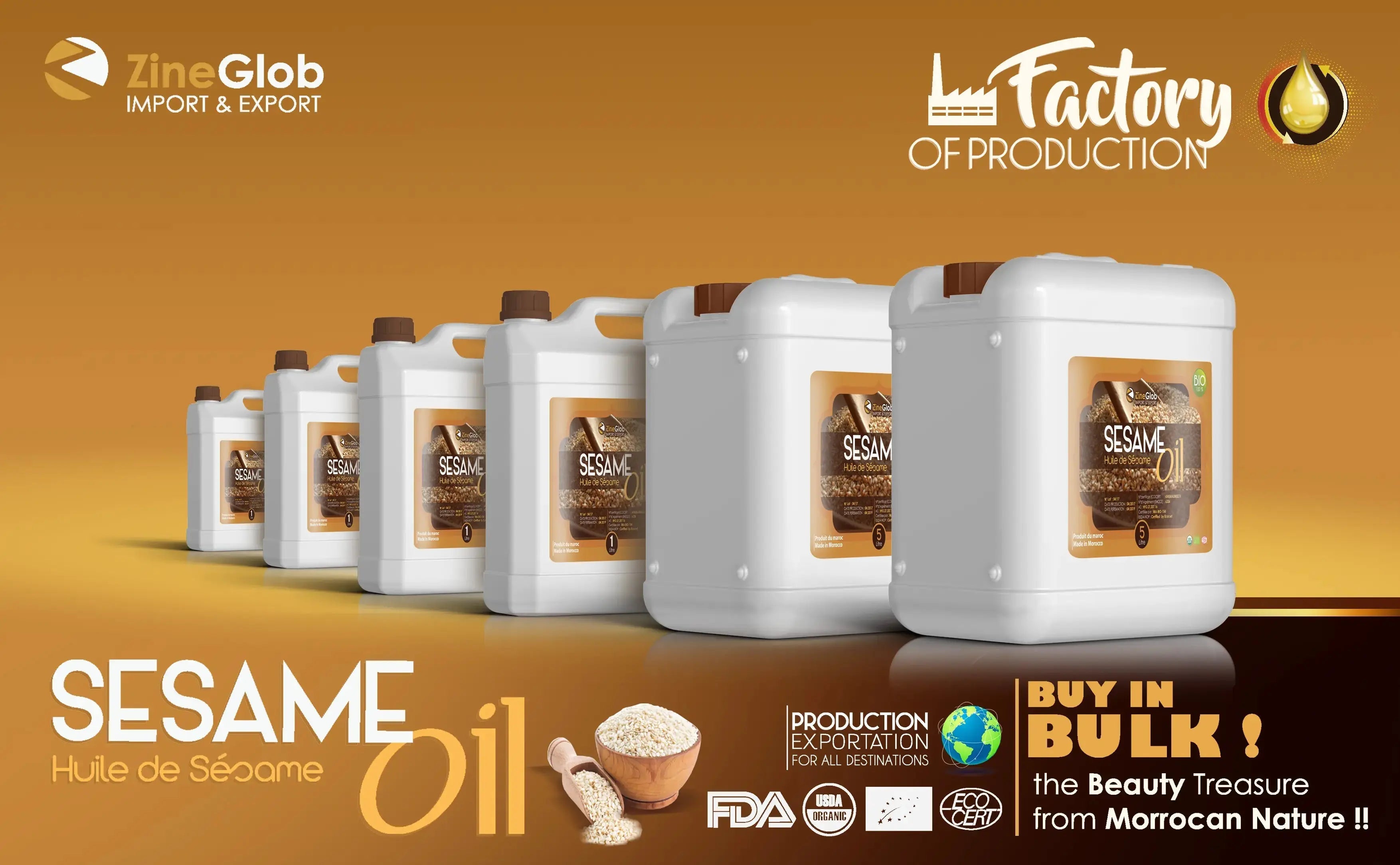  ZINEGLOB | First producer of Organic Moroccan Argan oil Sesame Oil