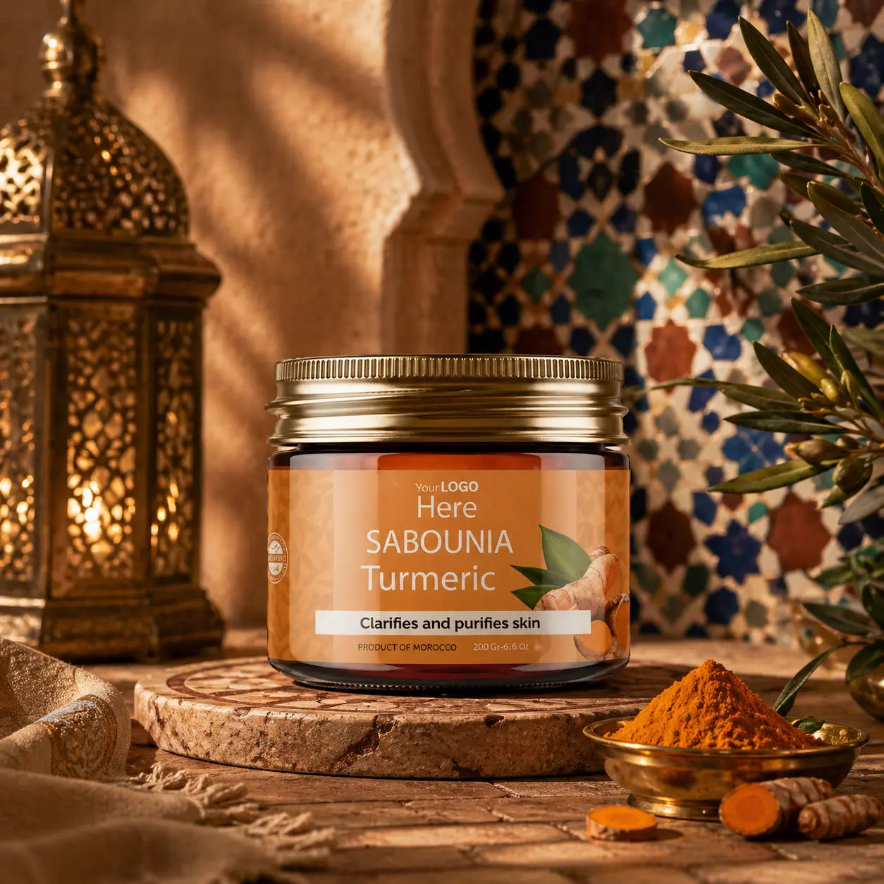  ZINEGLOB | First producer of Organic Moroccan Argan oil PRIVATE LABEL Turmeric Sabonia – The Golden Glow for Clear &amp; Healthy Skin Product Overview