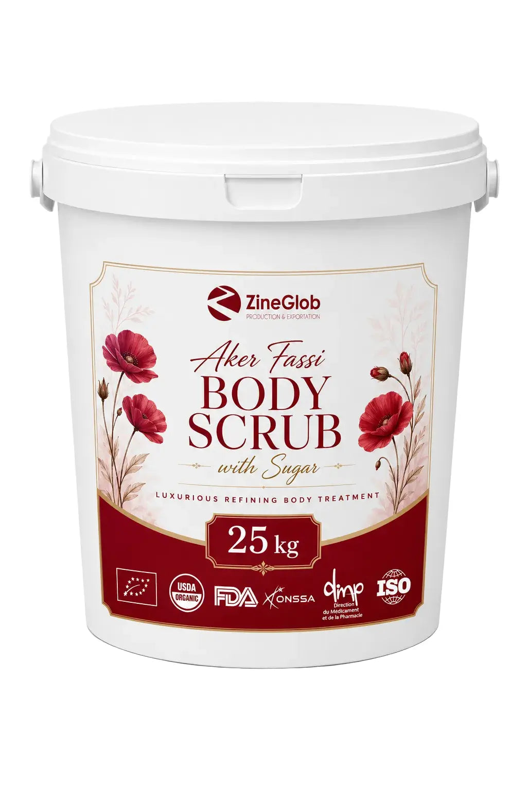  ZINEGLOB | First producer of Organic Moroccan Argan oil Aker Fassi Body Scrub  with Sugar